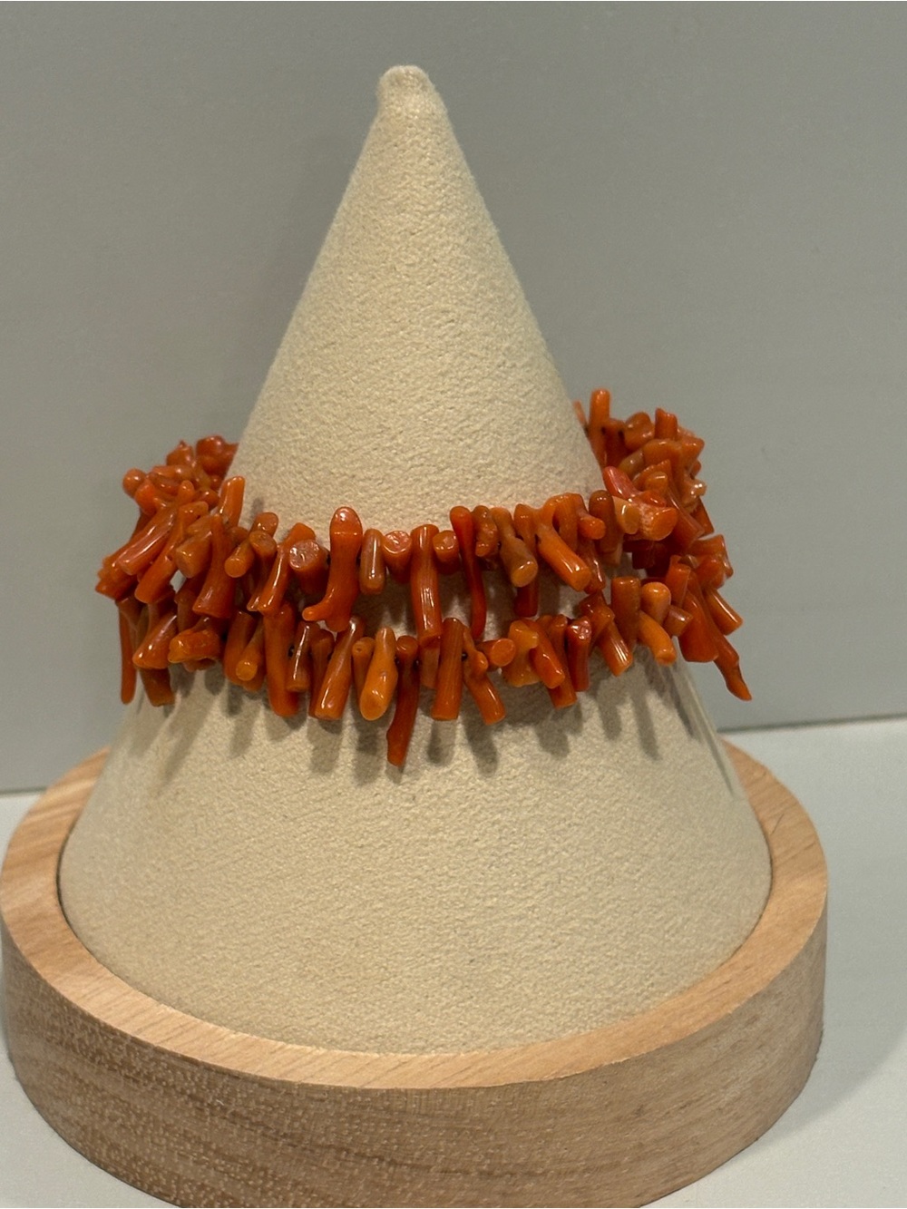 Branch Coral Bracelet Double Wrap Wire Orange Natural One Size Adjusts Vintage